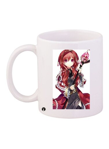 Anime Printed Coffee Mug White/Black/Pink 11ounce