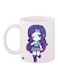 Anime Winking Girl Coffee Mug White/Purple/Blue 11ounce