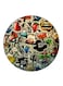 Graffiti Art Printed Fridge Magnet Round Multicolour
