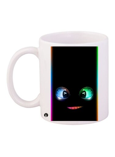Eyes Printed Coffee Mug White/Black/Green 11ounce