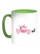 Princess Carriage Printed Coffee Mug White/Green 11ounce