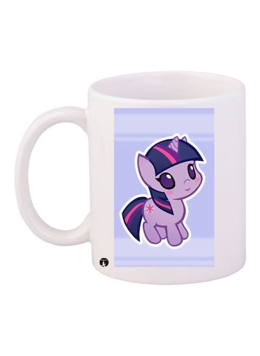 Anime Unicorn Printed Coffee Mug White/Purple 11ounce