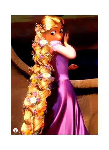 Disney Princess Rapunzel Themed Metallic Plate Gold/Purple/Beige 20x15cm