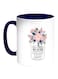 Flower Vase Printed Coffee Mug White/Blue 11ounce