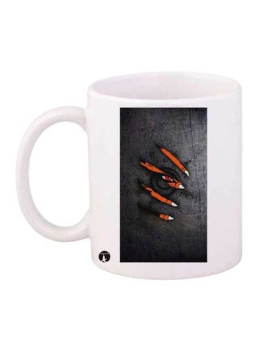 The Anime Naruto Printed Mug White/Black/Orange