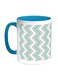 Corrugated Lines Printed Coffee Mug Blue/White/Grey 11ounce