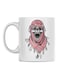 Skull Printed Mug White/Red/Black