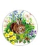 Rabbit Printed Fridge Magnet Round Multicolour