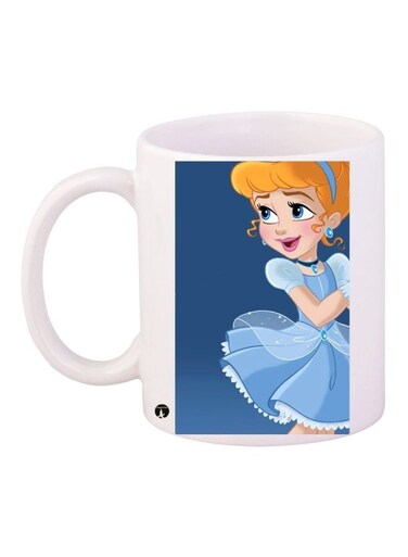 Cinderella Printed Coffee Mug White/Blue/Orange 11ounce