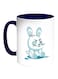 Rabbit Printed Coffee Mug White/Blue 11ounce