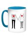 Printed Coffee Mug Turquoise/White/Black