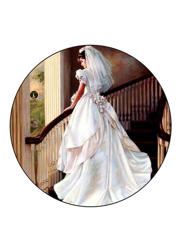 Vintage Art Printed Fridge Magnet Round Multicolour