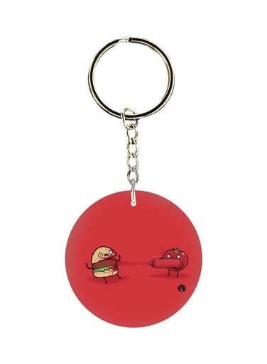 Cartoon Printed Single Sided Keychain