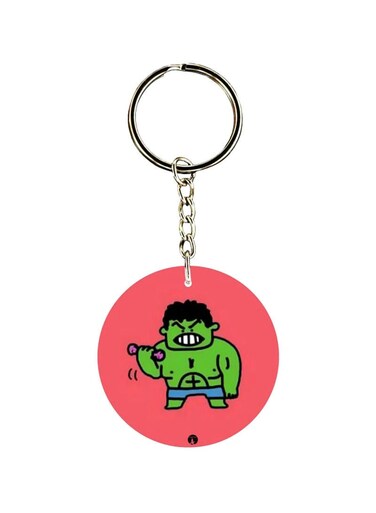 Cartoon Hulk Printed Keychain