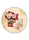 Tea Cups Printed Fridge Magnet Multicolour