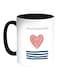 Heart-Shaped Fishing Net Printed Coffee Mug White/Black 11ounce