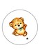 Bear Printed Fridge Magnet Round Multicolour