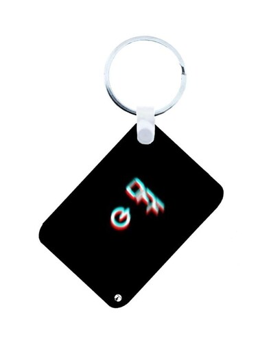 English Phrases Printed Keychain Black/White