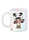 Cartoon Printed Coffee Mug White/Blue/Pink 11ounce