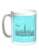 Vienna Printed Coffee Mug Turquoise/White/Black 11ounce