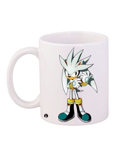 Cartoon Hedgehog Printed Coffee Mug White/Yellow/Green 11ounce