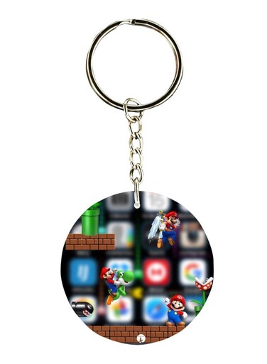 Video Game Super Mario Printed Keychain