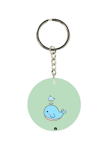 Cartoon Whale Themed Single Sided Keychain