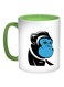 Monkey Printed Coffee Mug Green/White/Blue