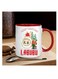 1pc Labubu Merry Christmas Ceramic Mug, 11oz Double-Sided Cartoon Design Coffee Cup, Novelty Drinkware for All Seasons RED