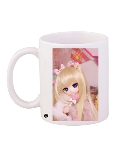 Printed Coffee Mug White/Beige/Pink