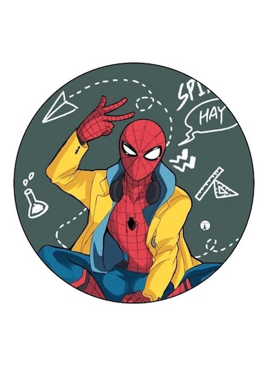 Spiderman Printed Fridge Magnet Red/Yellow/Blue 5.5cm