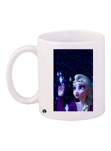 Anime Printed Ceramic Coffee Mug White/Blue/Pink 11ounce