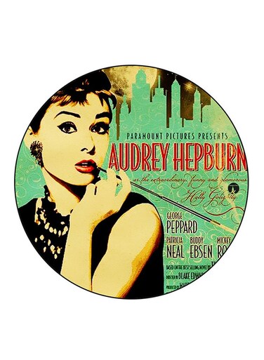 Audrey Hepburn Printed Fridge Magnet Round Multicolour