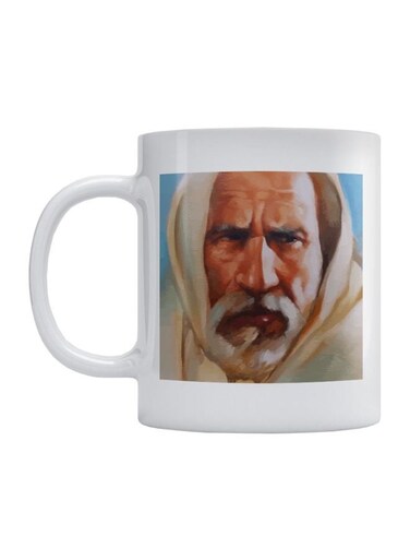 Omar Al-Mokhtar Printed Mug White/Blue/Beige