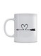Love Heart Printed Mug White/Black