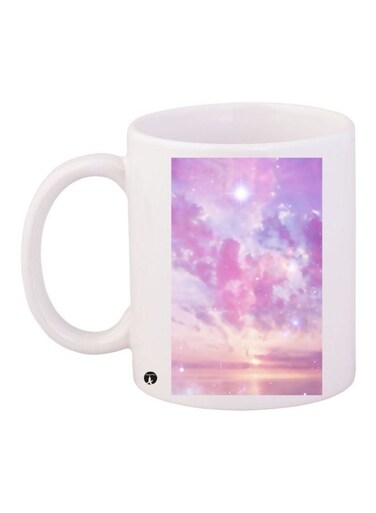 Sky Printed Coffee Mug White/Pink/Purple 11ounce
