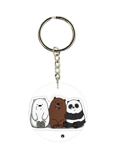 Cartoon Animals Printed Double Sided Keychain