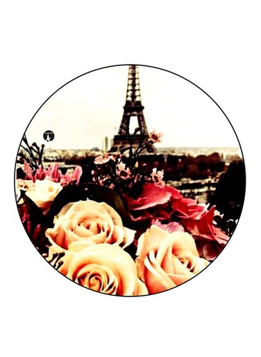 Effiel Tower Printed Fridge Magnet Round Multicolour