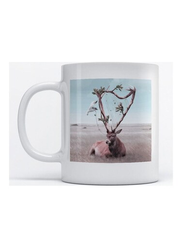 Mug Deer for Coffee and Tea White