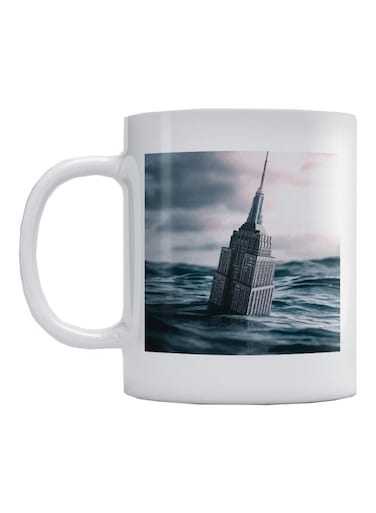 Tower Printed Mug White/Blue/Grey
