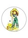 A Girl Printed Fridge Magnet Multicolour