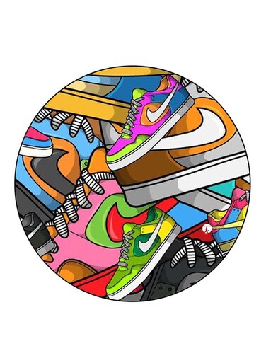 Shoes Printed Fridge Magnet Round Multicolour