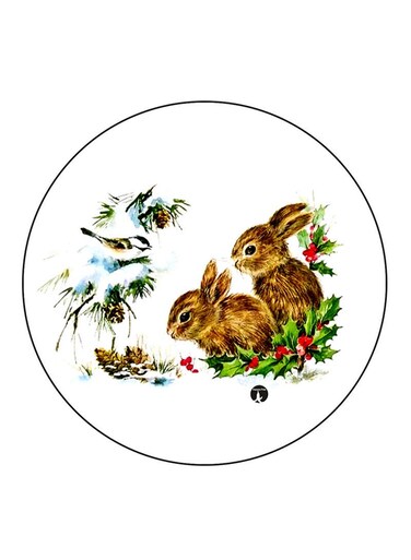 Rabbits Printed Fridge Magnet Multicolour