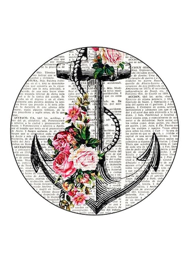 An Anchor Printed Fridge Magnet Round Multicolour