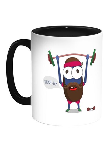Sports Printed Coffee Mug White/Black 11ounce