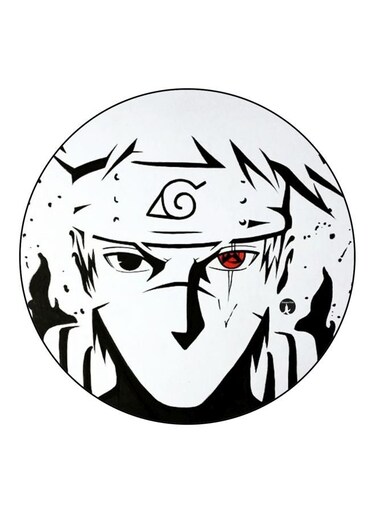 Ninja Printed Fridge Magnet White/Black/Red 5.5cm