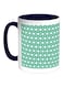 Large And Small Circles Printed Coffee Mug Dark Blue/White/Green 325ml