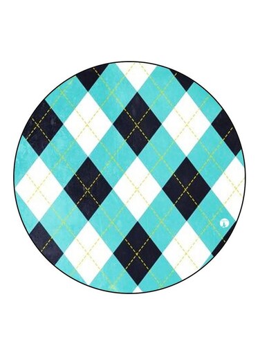 Lines Printed Fridge Magnet Blue/White/Green 5.5cm