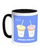 Friends Forever Printed Coffee Mug Blue/White/Black 11ounce