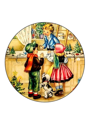 Kids Printed Fridge Magnet Round Multicolour